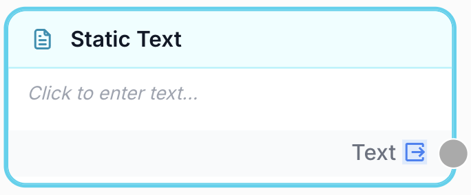 Node Static Text fige modèles prompts ou JSON constants pour aval workflow