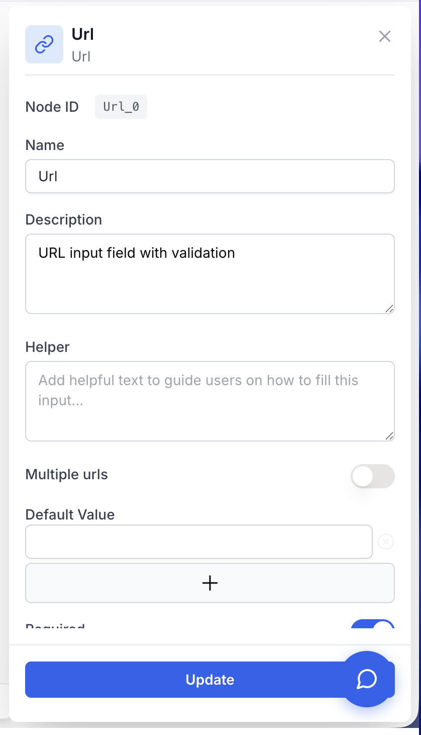 Paramètres Url multi lien valeur défaut champ obligatoire formulaire utilisateur