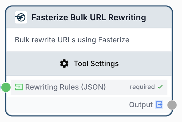 fasterize bulk url rewriting node on the workflow canvas