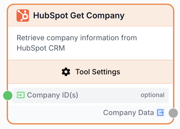 Node HubSpot Get Company récupère fiche CRM identifiant HubSpot française intégration