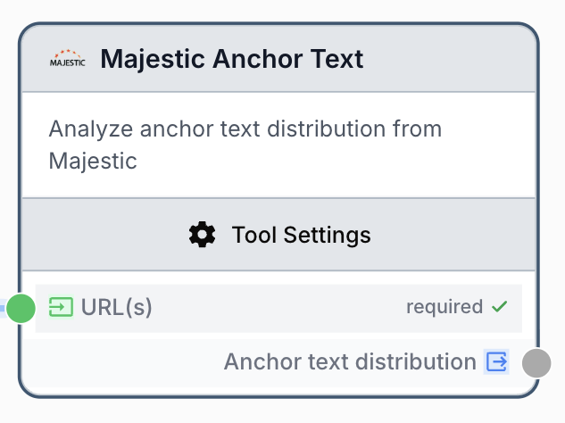 majestic anchor text node on the workflow canvas