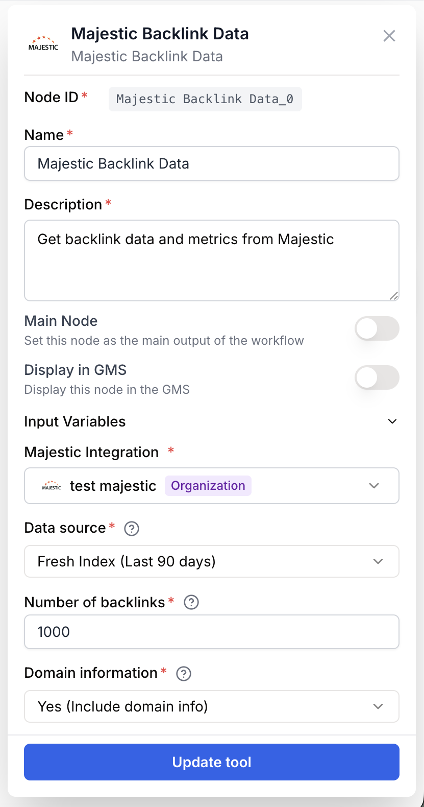 backlink data node settings panel