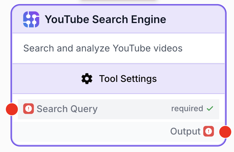 Node YouTube Search SerpAPI sur canevas requête vidéo pays langue française