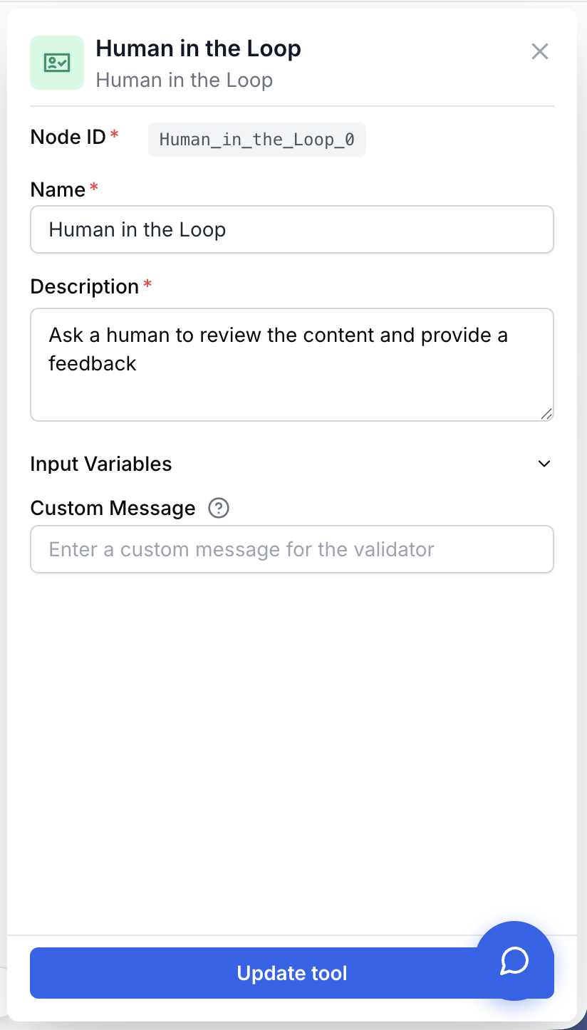 Paramètres délai destinataires et règles de validation Human in the Loop