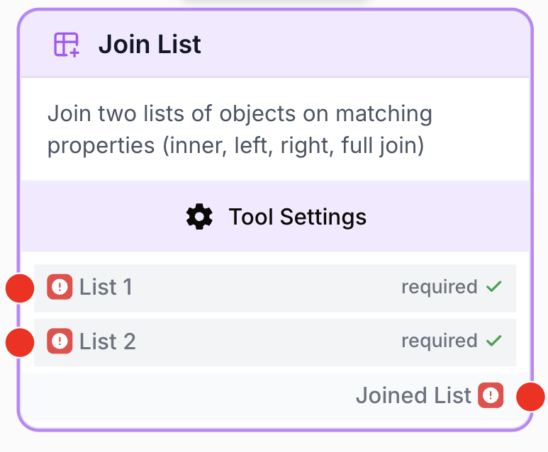 Node Join List fusionnant plusieurs listes texte pour une sortie unique