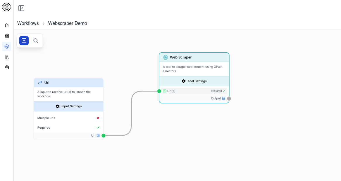 Text input connecté au node Web Scraper